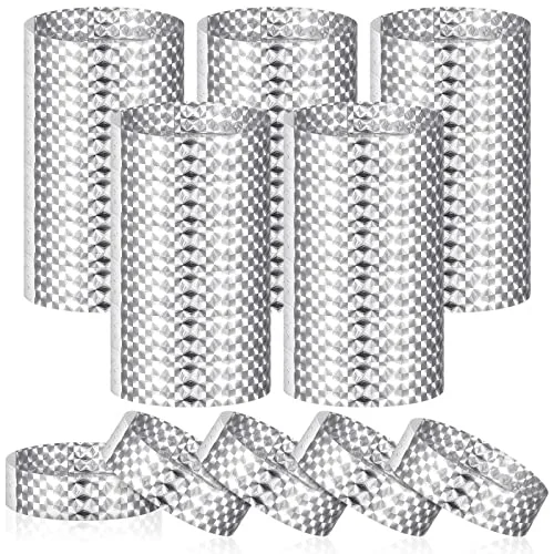 500 Pack Holographic Event Wristbands Paper Adhesive, silver, product photo