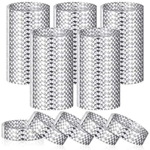 500 Pack Holographic Event Wristbands Paper Adhesive, silver, product photo