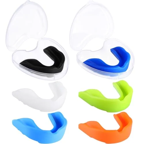 6 Pack Kids Youth Mouth Guard for Football Sports, assorted color, product photo