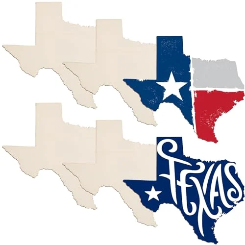 6 Pack Texas Unfinished Wood Cutouts US State 10″, as the picture shows, product photo