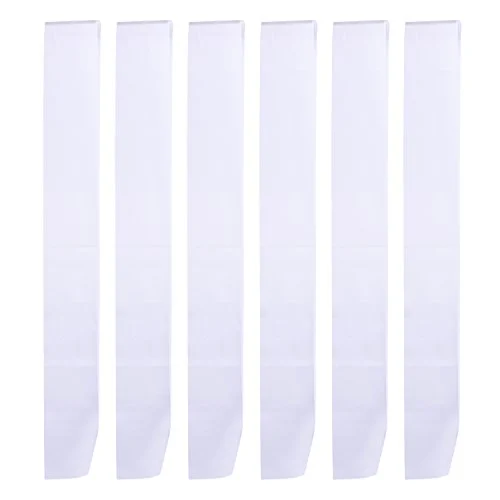 6 Pieces Sash White Blank Sashes for Pageants Satin, white, product photo
