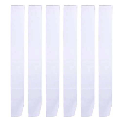 6 Pieces Sash White Blank Sashes for Pageants Satin, white, product photo