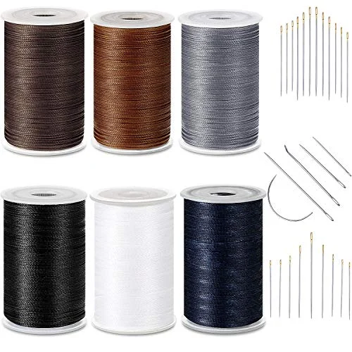 6 Rolls Strong Upholstery Thread High Strength Sewing Waxed, white, black, light grey, dark blue, khaki, coffee, product photo