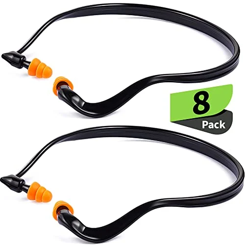 8 Pair Banded Ear Plugs Silicone Hearing Bands Lightweight, black, product photo