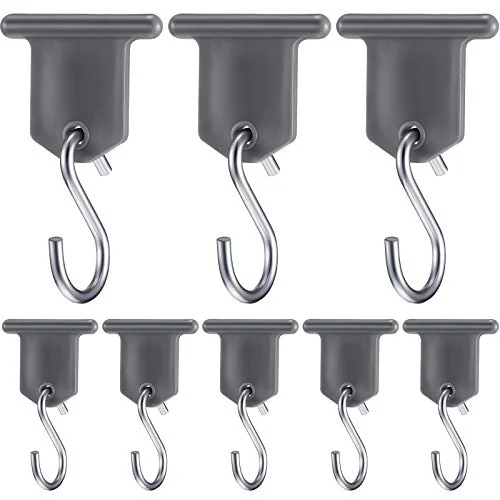 8 Pieces RV Awning Hooks for Lights Camping Awning, gray, product photo