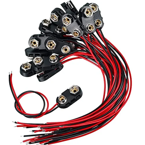 9v Battery Connector 9v Battery Connector Clip Long Cable, t type, product photo