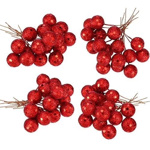 Artificial Holly Berries, sequined red, product photo