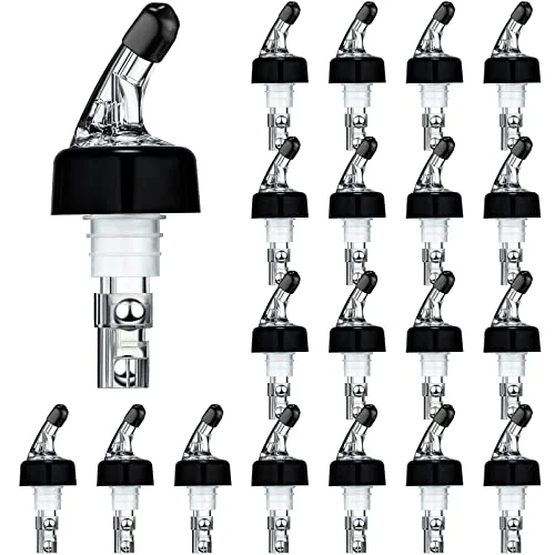 Automatic Measured Bottle Pourer Spout Liquor Pourers Bottle Jigger, clear, black, product photo