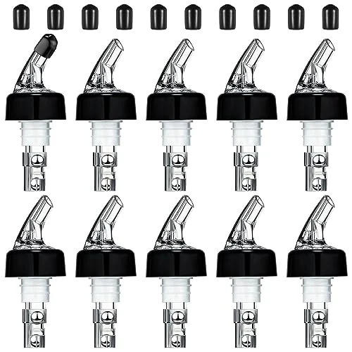 Automatic Measured Bottle Pourer Spout Liquor Pourers Bottle Jigger, clear, black, product photo
