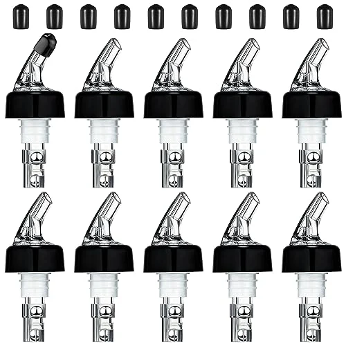 Automatic Measured Bottle Pourer Spout Liquor Pourers Bottle Jigger, clear, black, product photo