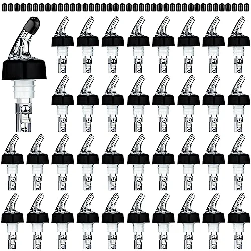 Automatic Measured Bottle Pourer Spout Liquor Pourers Bottle Jigger, clear, black, product photo