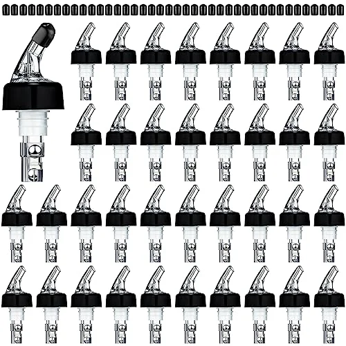 Automatic Measured Bottle Pourer Spout Liquor Pourers Bottle Jigger, clear, black, product photo