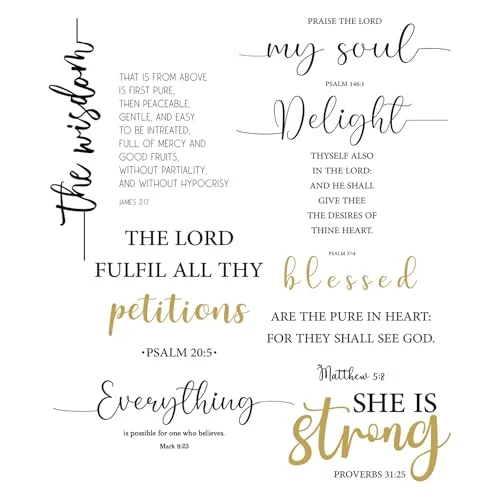 Bible Verse Wall Stickers Inspirational Quote Wall Decals Religious, as the pictures shown, product photo