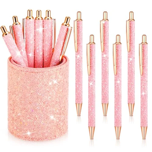 Bling Sequin Pen Holder with 6 Pcs Sequin Click, light pink, product photo