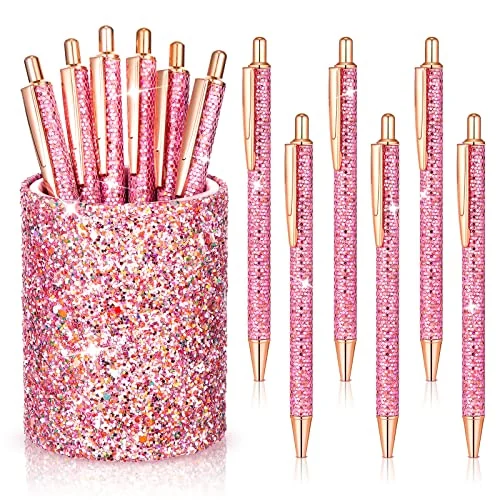 Bling Sequin Pen Holder with 6 Pcs Sequin Click, pink, product photo