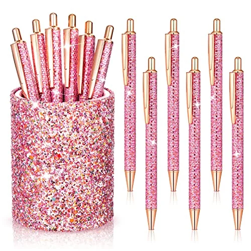 Bling Sequin Pen Holder with 6 Pcs Sequin Click, pink, product photo