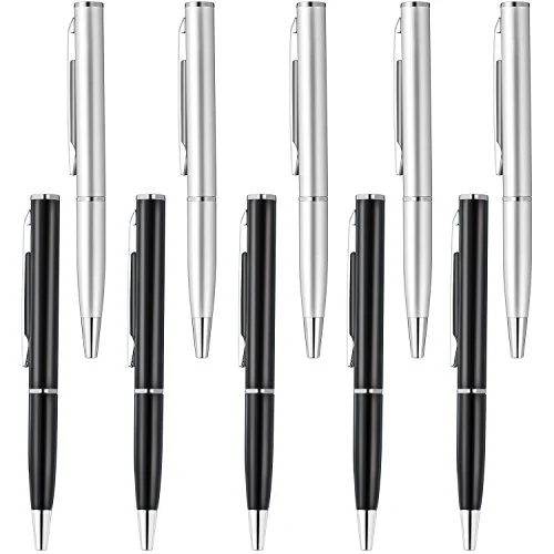 Gold 10 Pieces Mini Pen Bulk Small Pocket Ballpoint, black, product photo