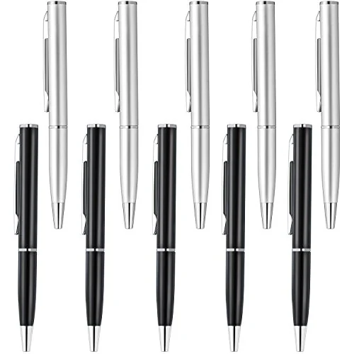 Gold 10 Pieces Mini Pen Bulk Small Pocket Ballpoint, black, product photo