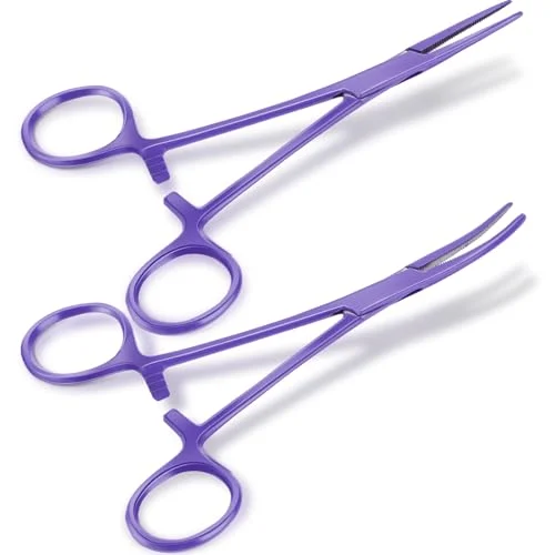 Hemostat Curved and Straight Hemostat Forceps Piercing Pliers Forceps, lilac, product photo