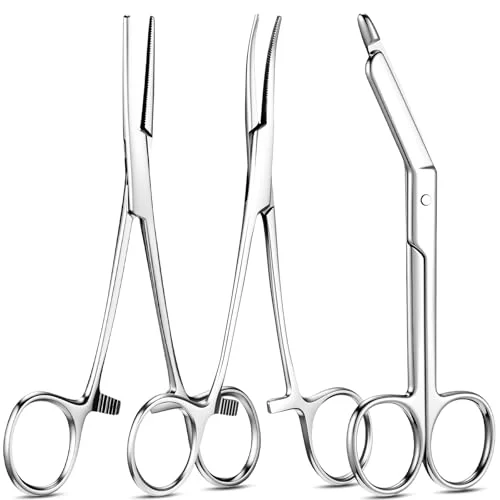 Hemostat Curved and Straight Hemostat Forceps Piercing Pliers Forceps, silver, product photo