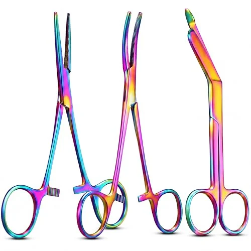 Hemostat Curved and Straight Hemostat Forceps Piercing Pliers Forceps, colorful, product photo