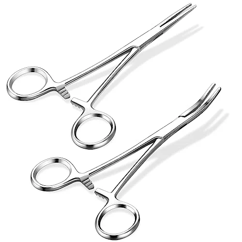 Hemostat Curved and Straight Hemostat Forceps Piercing Pliers Forceps, silver, product photo