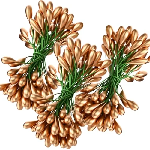 Pack of 400 Gold Artificial Holly Berries, gold, product photo