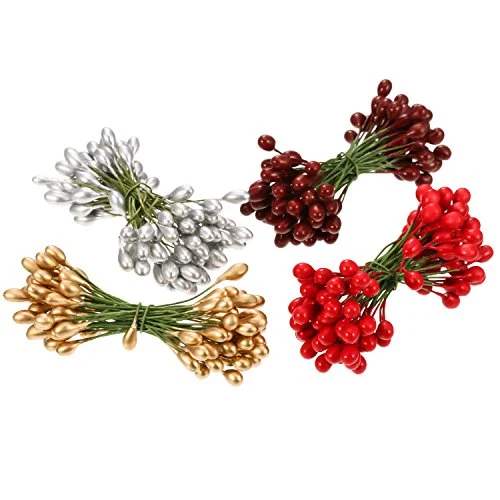 Pack of 400 Multicolor Artificial Holly Berries, multicoloured, product photo