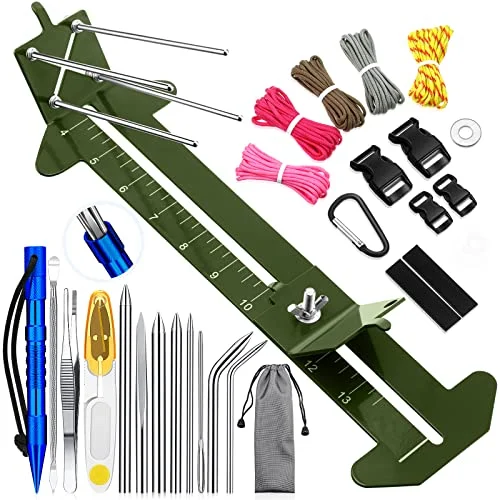 Paracord Bracelet Kit with Adjustable Length Paracord Jig, army green, product photo