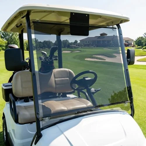 Retractable Golf Cart Sun Visor with Suction Cups Clear, clear, product photo