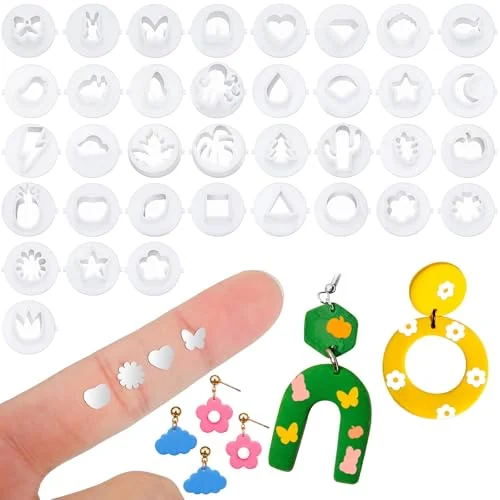 Set of 36 Polymer Clay Cutters for Earring Mini, cute style, product photo