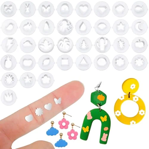 Set of 36 Polymer Clay Cutters for Earring Mini, cute style, product photo