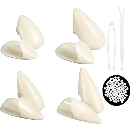 Set of 8 Vampire Teeth 4 Size Halloween Cosplay, white, product photo
