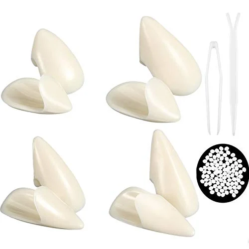 Set of 8 Vampire Teeth 4 Size Halloween Cosplay, white, product photo