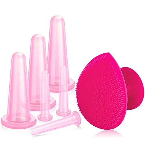 Silicone Facial Cupping Set, pink, product photo