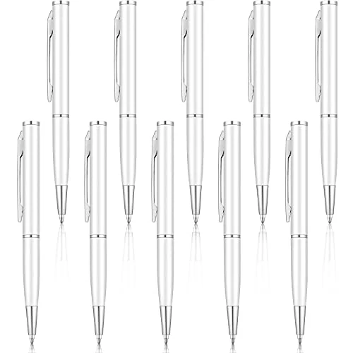 Silver 10 Pieces Mini Pen Bulk Small Pocket Ballpoint, silver, product photo
