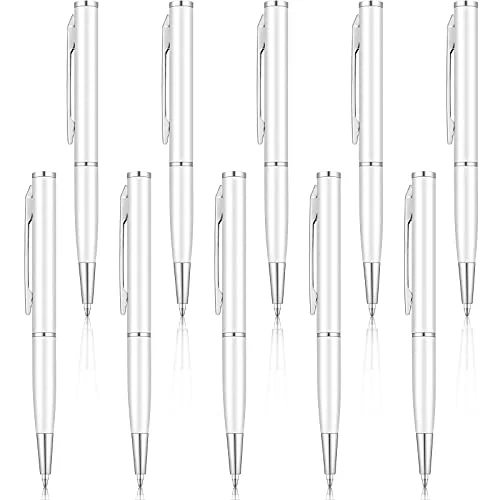 Silver 10 Pieces Mini Pen Bulk Small Pocket Ballpoint, silver, product photo