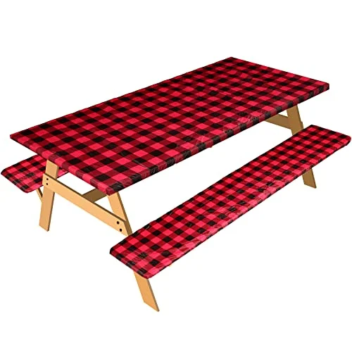 Vinyl Picnic Table Cover with Bench Covers 72 x, as pictures shown, product photo